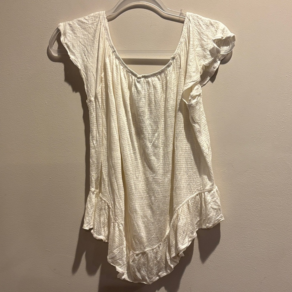 American Rag Cream Ruffle Button-Front Blouse - Picture 5 of 7